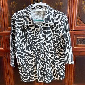Chico's Weekends Animal Print Utility Jacket